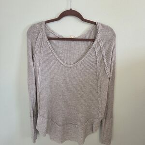 We The Free Light Gray Textured Sweater